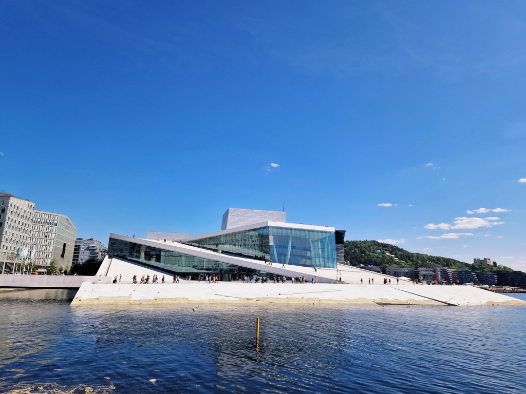 The Oslo Opera House is partly underwater and you can walk up on its roof